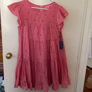 NWT Simply Southern coral eyelet dress XXL
